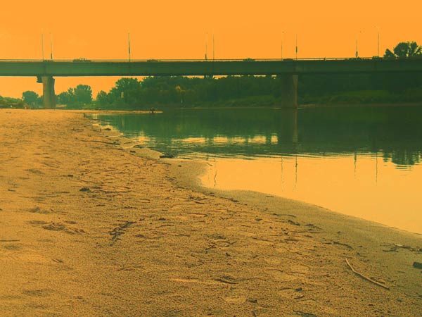 słońce i most na Wiśle