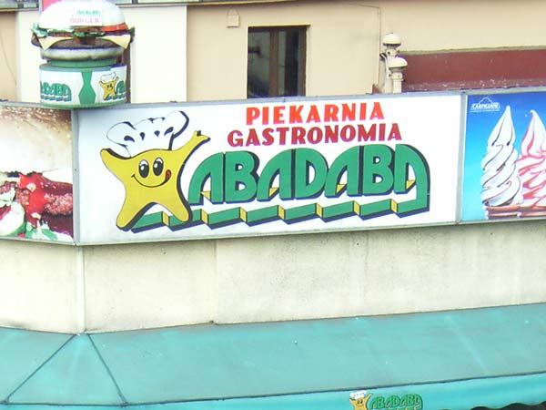 typografia stosowana piekarnia Abadaba 